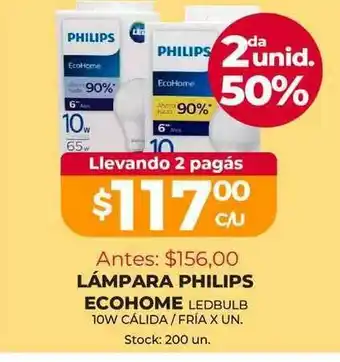 Supermercados Tadicor Lámpara Philips Ecohome 2da Unid. 50% oferta