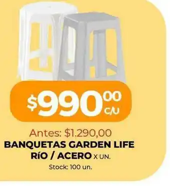 Supermercados Tadicor Banqueta Garden Life Río Acero oferta