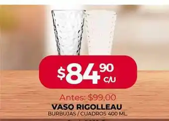 Supermercados Tadicor Vaso Rigolleau Burbujas Cuadros oferta