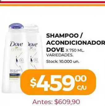 Supermercados Tadicor Shampoo Acondicionador Dove x 750ml oferta