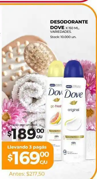 Supermercados Tadicor Desodorante Dove x 150ml oferta