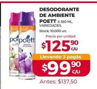 Supermercados Tadicor Desodorante De Ambiente Poett x 360ml oferta
