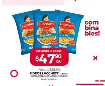 Supermercados Tadicor Fideos Lucchetti 500g oferta