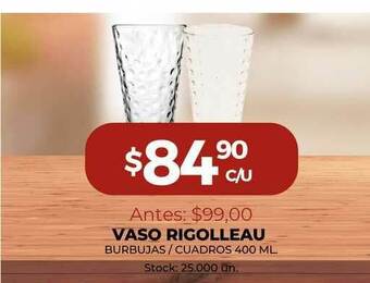 Super MAMI Vaso Rigolleau Burbujas Cuadros 400 Ml oferta