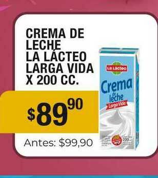 Super MAMI Crema De Leche La Lácteo Larga Vida x 200cc oferta