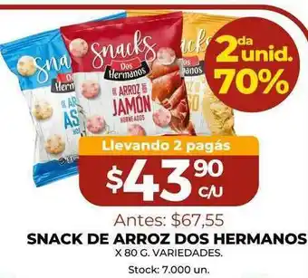 Super MAMI Snack De Arroz Dos Hermanos x 80g oferta