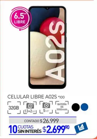 La Anonima Celular Libre A02s oferta