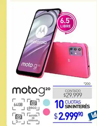La Anonima Moto G20 oferta