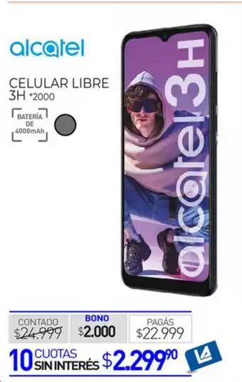 La Anonima Alcatal Celular Libre 3h oferta