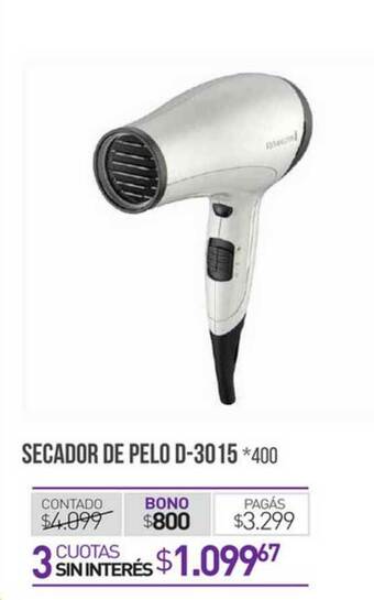 Secador De Pelo D-3015