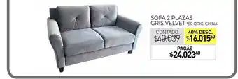 La Anonima Sofa 2 Plazas Gris Velvet oferta