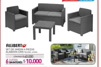 La Anonima Allibert Set De Jardin 4 Piezas Alabana Gris oferta