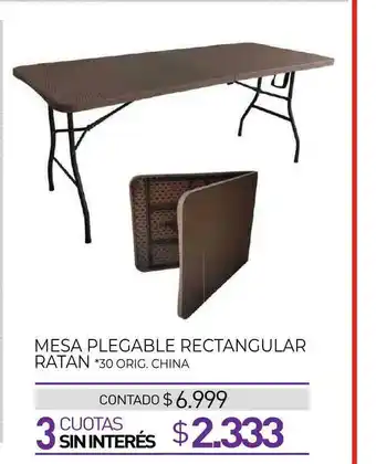 La Anonima Mesa Plegable Rectangular Ratan oferta