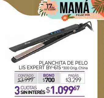 La Anonima Planchita De Pelo Lis Expert By-615 oferta