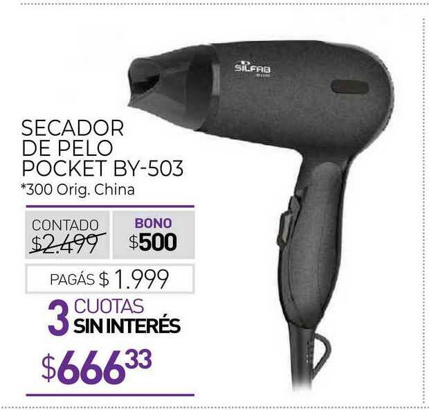 Secador De Pelo Pocket By-503 oferta en La Anonima