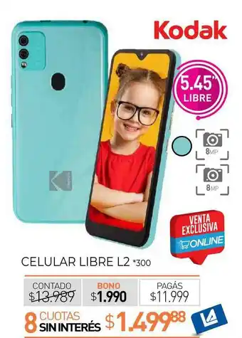 La Anonima Celular Libre L2 Kodak oferta