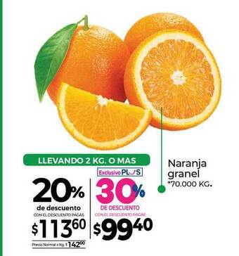 La Anonima Naranja Granel 20% De Descuento oferta