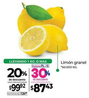La Anonima Limón Granel 20% De Descuento oferta
