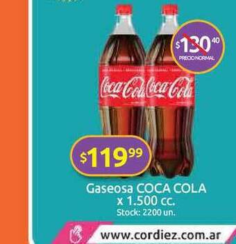 Cordiez Gaseosa Coca Cola x 1.500cc oferta
