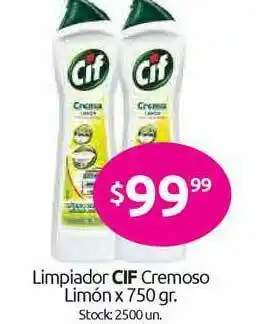 Cordiez Limpiador Cif Cremoso Limón x 750gr oferta
