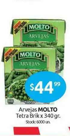 Cordiez Arvejas Molto Tetra Brik x 340gr oferta