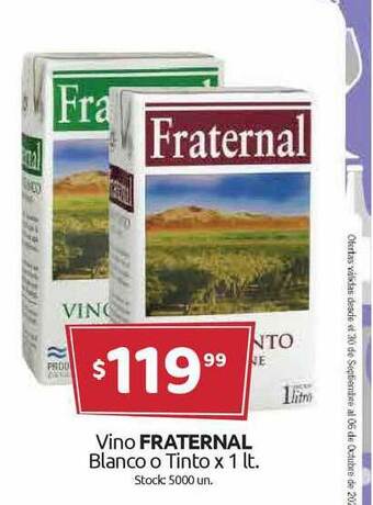 Cordiez Vino Fraternal Blanco O Tinto x 1lt oferta