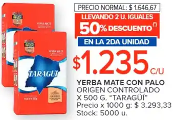 Carrefour YERBA MATE CON PALO ORIGEN CONTROLADO x 500g oferta