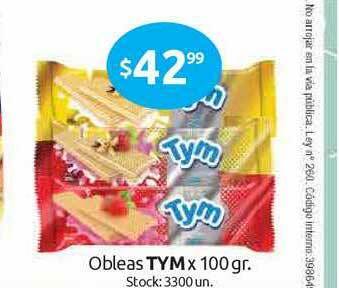 Cordiez Obleas Tym x 100gr oferta