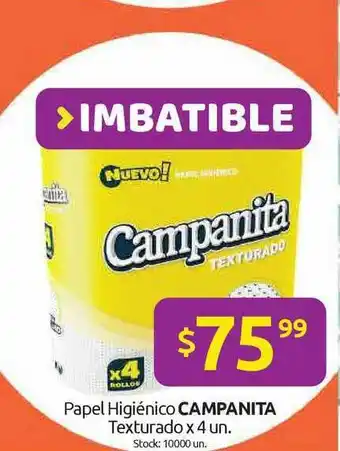 Cordiez Papel Higiénico Campanita Texturado x 4un oferta