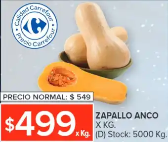 Carrefour ZAPALLO ANCO x kg oferta