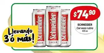 Almacor Schneider Cerveza Rubia 473cc oferta