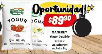 Almacor Manfrey Yogur Bebible Entero x 1kg oferta