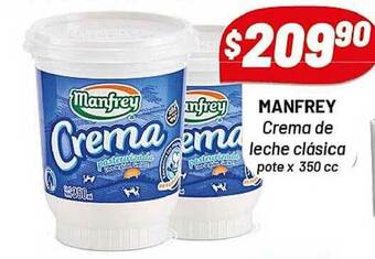 Almacor Manfrey Crema De Leche Clásica x 350cc oferta