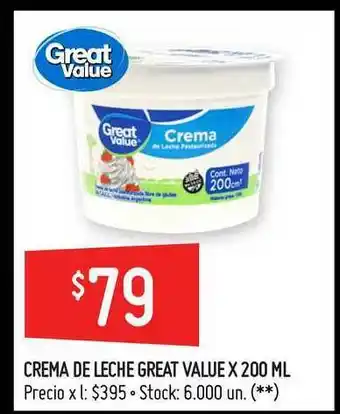 Walmart Crema De Leche Great Value X 200 Ml oferta