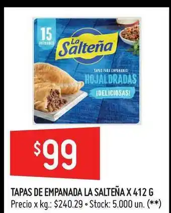 Changomas Tapas De Empanada La Salteña x 412g oferta