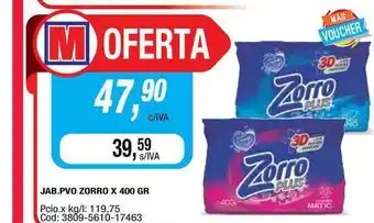 Maxiconsumo Jab. Pvo Zorro x 400gr oferta