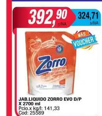 Maxiconsumo Jab. Liquido Zorro Evo D P x 2700ml oferta