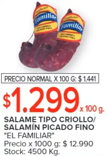 Carrefour SALAME TIPO CRIOLLO/ SALAMÍN PICADO FINO X 100G oferta