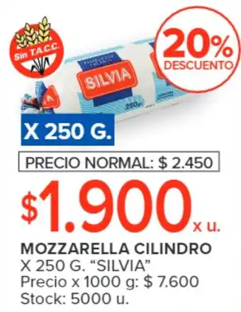 Carrefour MOZZARELLA CILINDRO X 250G oferta