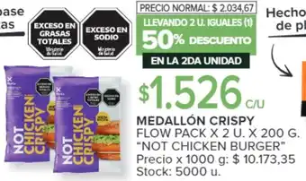 Carrefour MEDALLÓN CRISPY FLOW PACK X 2U X 200G oferta
