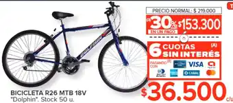 Carrefour BICICLETA R26 MTB 18V oferta