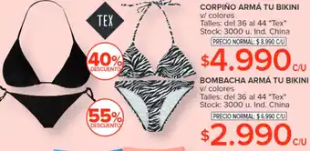 Carrefour CORPIÑO ARMÁ TU BIKINI 36 al 44 oferta
