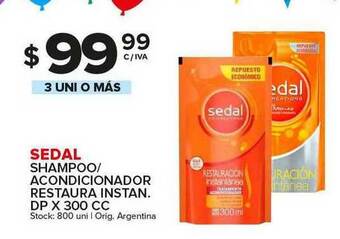Carrefour Maxi Sedal Shampoo Acondicionador Restaura Instan. Dp x 300cc oferta
