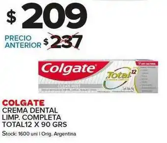Carrefour Maxi Colgate Crema Dental Limp. Completa Total 12 oferta