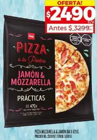 Supermercados DIA PIZZA MOZZARELLA & JAMON DIA X 470G oferta