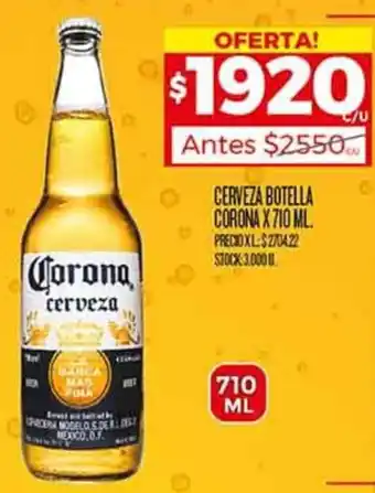 Supermercados DIA CERVEZA BOTELLA CORONA X 710ML oferta