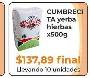 Pasos Supermercado Cumbrecita Yerba Hierbas x 500g oferta