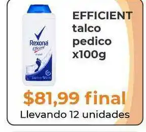 Pasos Supermercado Efficient Talco Pedico x 100g oferta