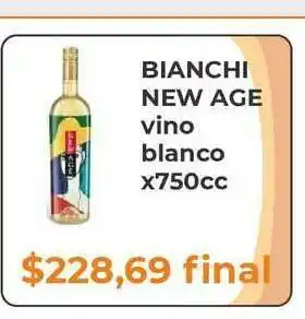 Pasos Supermercado Bianchi New Age Vino Blanco x 750cc oferta