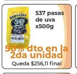 Pasos Supermercado 537 Pasas De Uva x 500g oferta